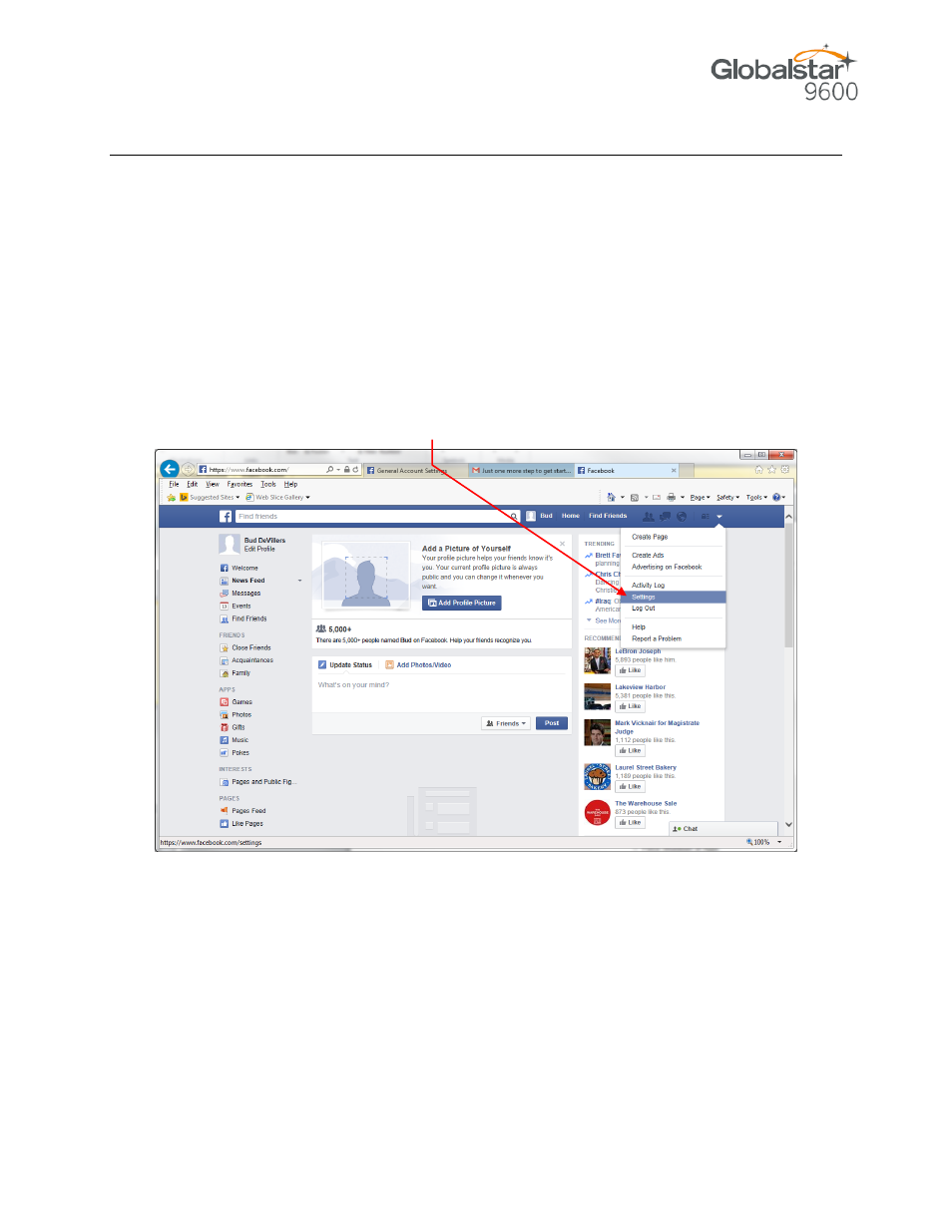 Facebook, Ocial, Edia | Globalstar 9600 User Guide for Windows User Manual | Page 22 / 31
