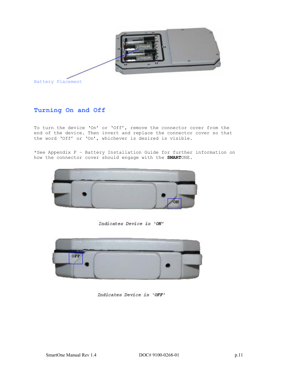Turning on and off | Globalstar SmartOne User Manual | Page 11 / 86