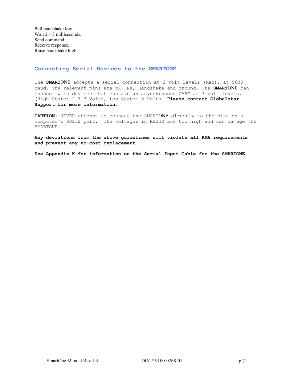 Globalstar SmartOne User Manual | Page 71 / 86