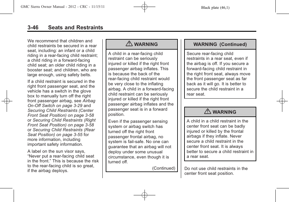 GMC 2012 Sierra User Manual | Page 114 / 556