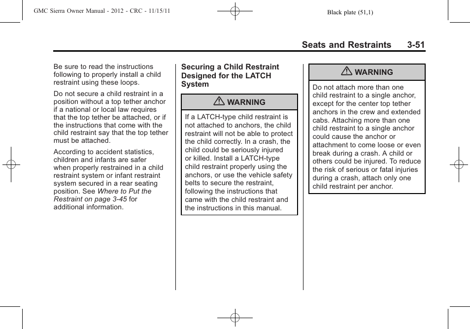 GMC 2012 Sierra User Manual | Page 119 / 556