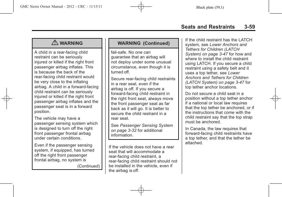 GMC 2012 Sierra User Manual | Page 127 / 556