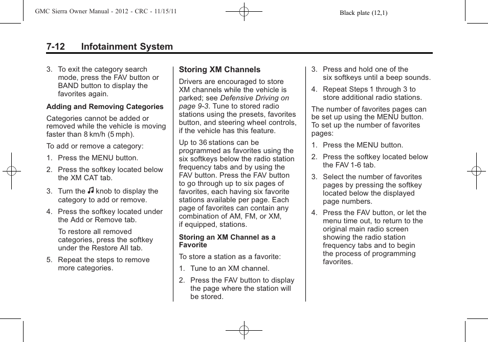 12 infotainment system | GMC 2012 Sierra User Manual | Page 222 / 556