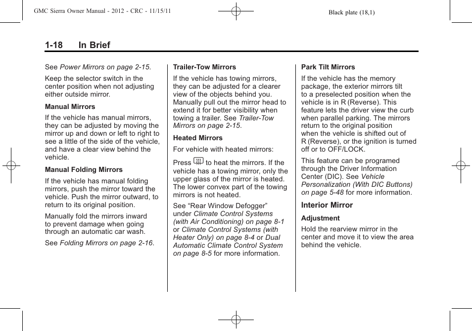 18 in brief | GMC 2012 Sierra User Manual | Page 24 / 556