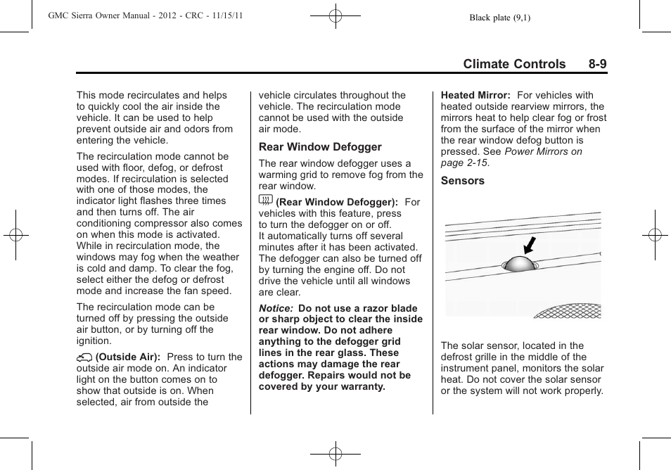 GMC 2012 Sierra User Manual | Page 275 / 556