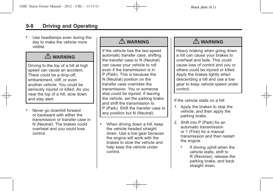 GMC 2012 Sierra User Manual | Page 284 / 556