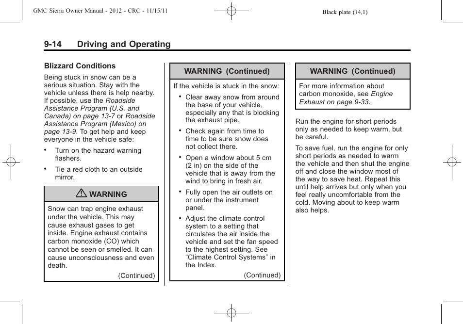 14 driving and operating | GMC 2012 Sierra User Manual | Page 290 / 556