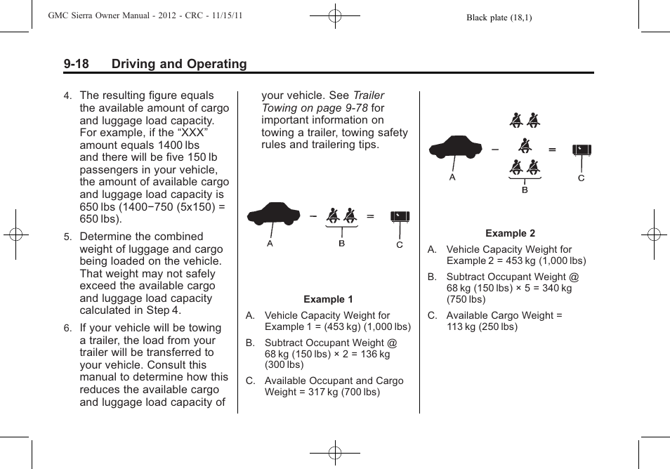 18 driving and operating | GMC 2012 Sierra User Manual | Page 294 / 556