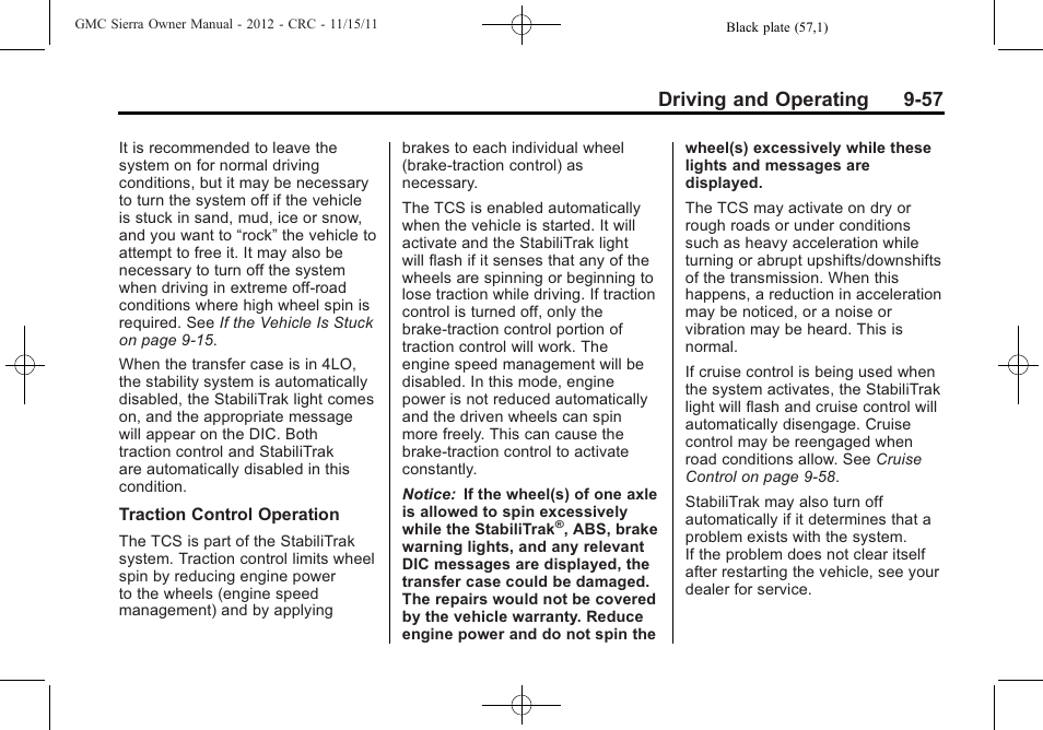 Driving and operating 9-57 | GMC 2012 Sierra User Manual | Page 333 / 556