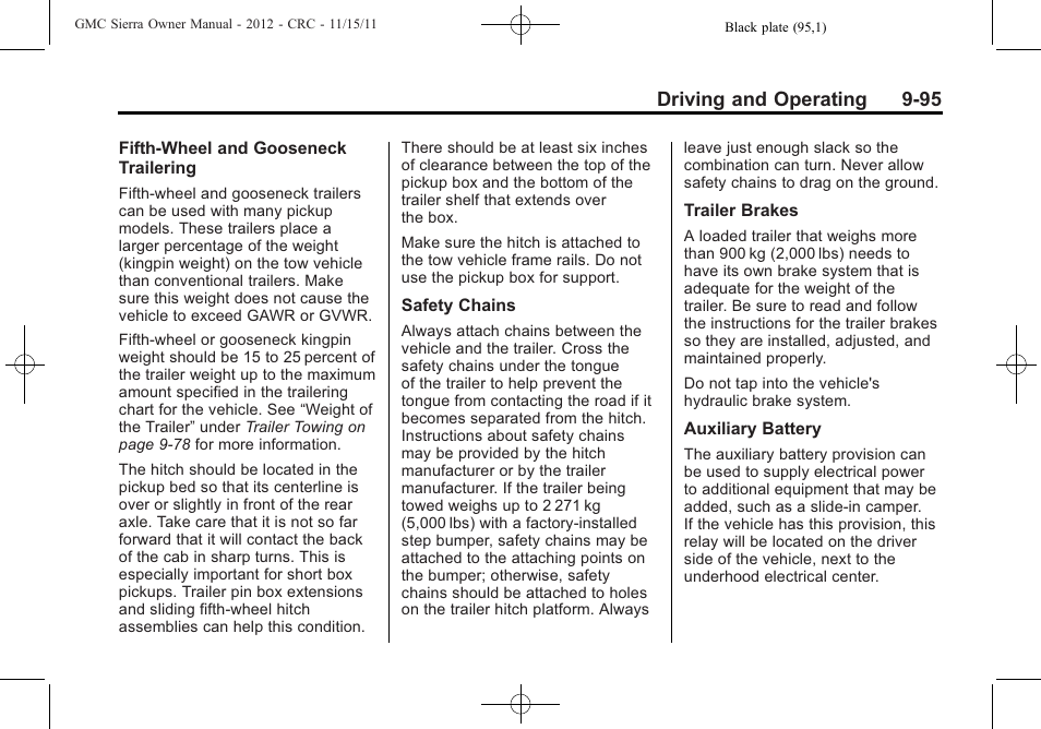 Driving and operating 9-95 | GMC 2012 Sierra User Manual | Page 371 / 556