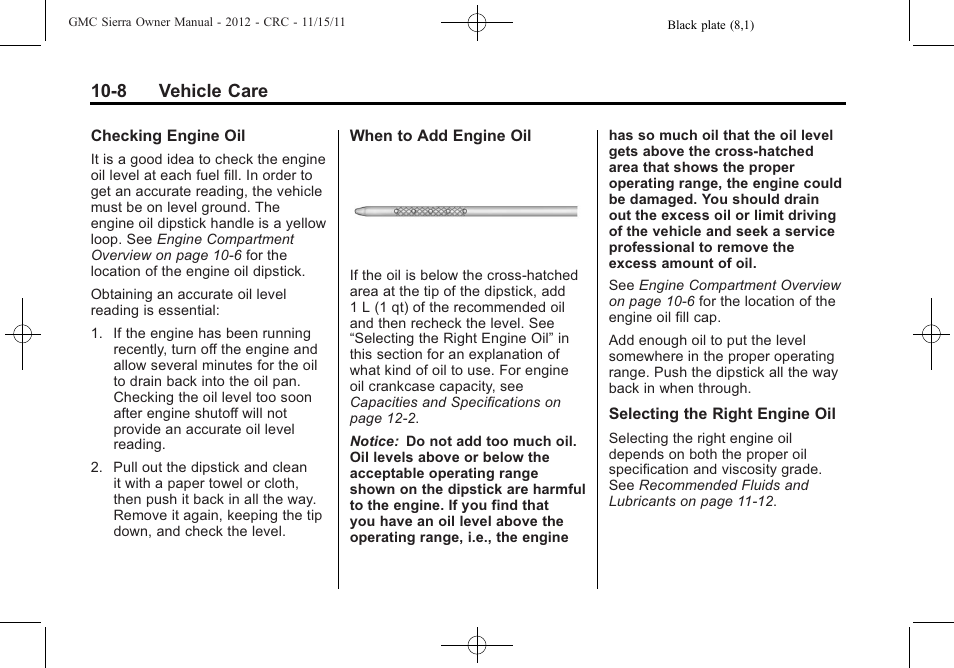 8 vehicle care | GMC 2012 Sierra User Manual | Page 394 / 556