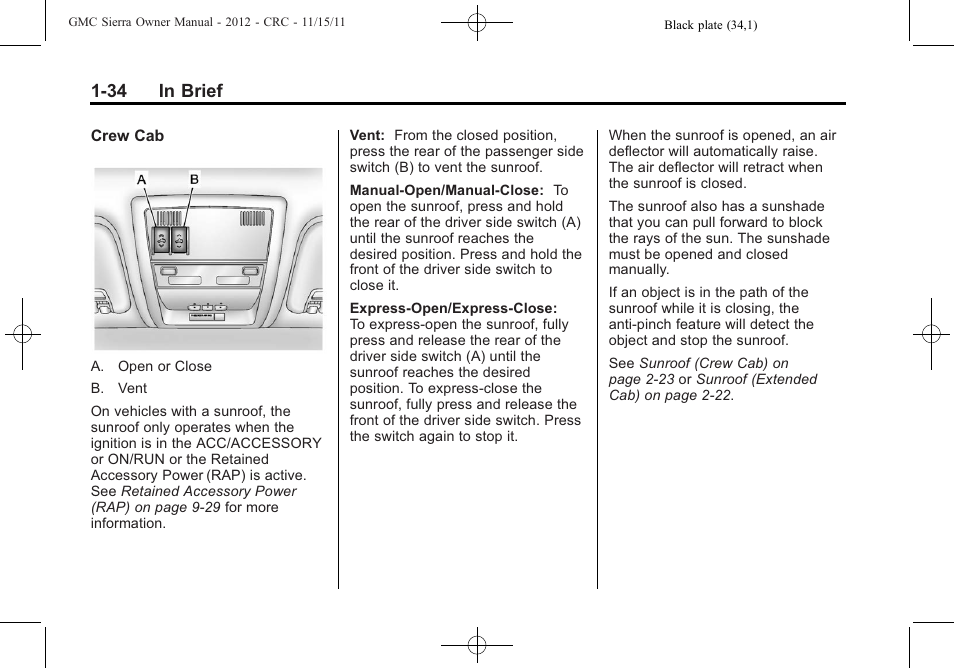 34 in brief | GMC 2012 Sierra User Manual | Page 40 / 556
