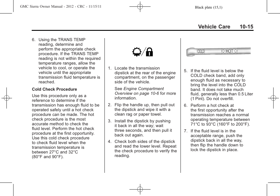 Vehicle care 10-15 | GMC 2012 Sierra User Manual | Page 401 / 556