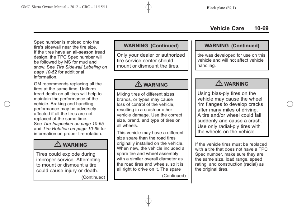 GMC 2012 Sierra User Manual | Page 455 / 556