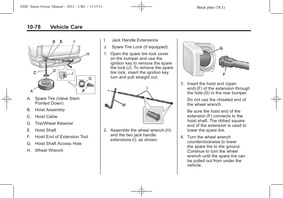 78 vehicle care | GMC 2012 Sierra User Manual | Page 464 / 556