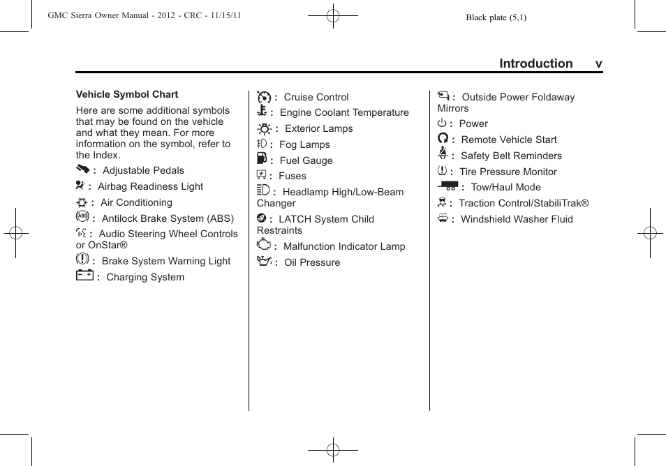 GMC 2012 Sierra User Manual | Page 5 / 556