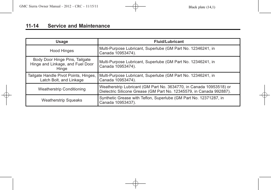 14 service and maintenance | GMC 2012 Sierra User Manual | Page 504 / 556