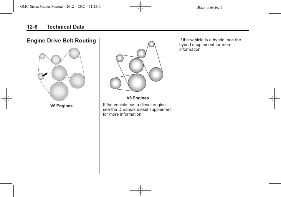 Engine drive belt routing, Engine drive belt routing -6 | GMC 2012 Sierra User Manual | Page 514 / 556