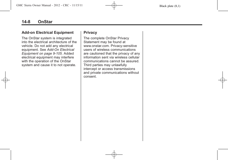 GMC 2012 Sierra User Manual | Page 542 / 556