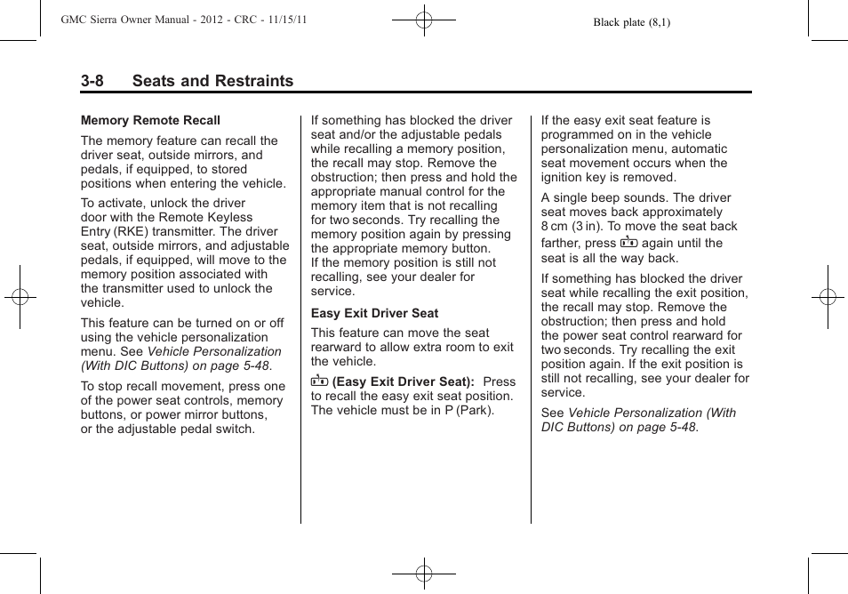 GMC 2012 Sierra User Manual | Page 76 / 556