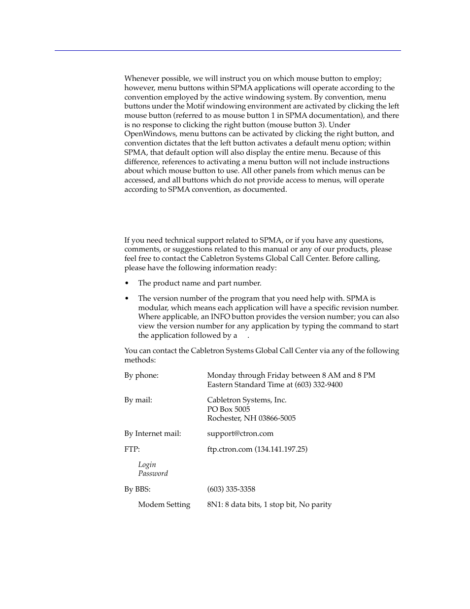 Getting help, Getting help -6 | Cabletron Systems SPECTRUM SEHI100TX-22 User Manual | Page 12 / 58