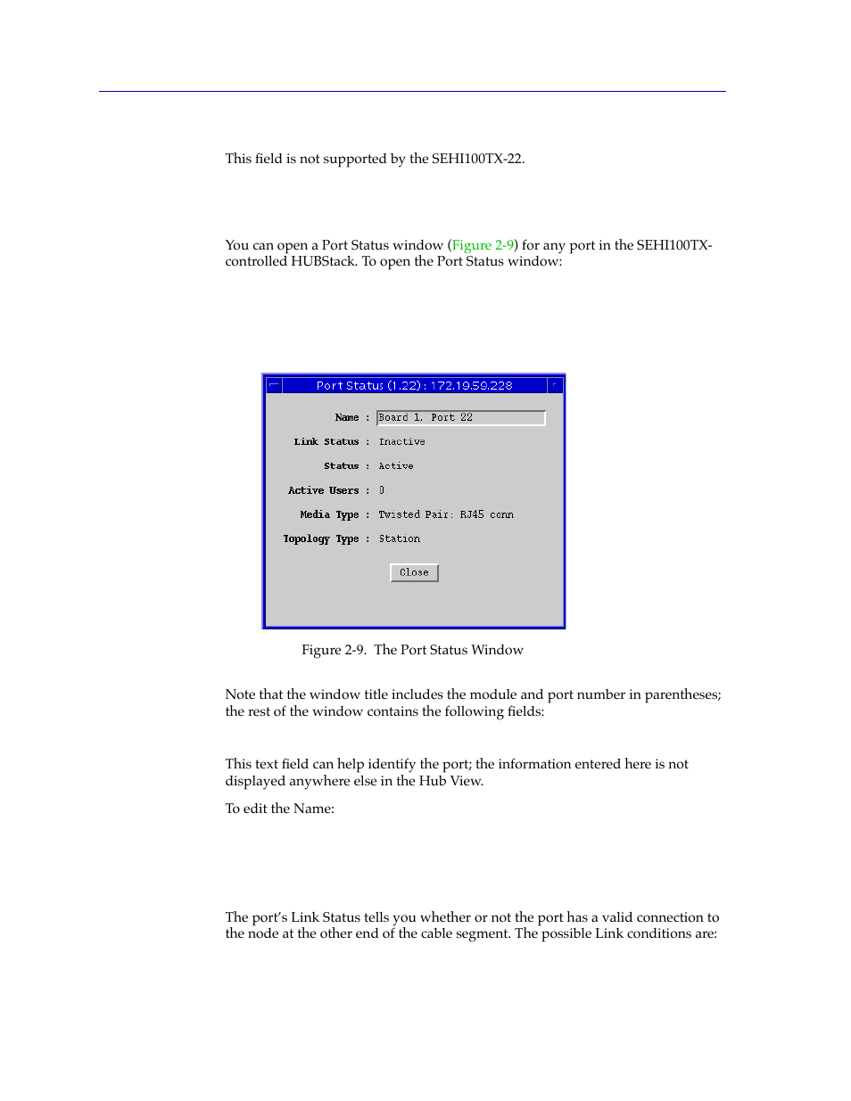 Checking port status, Checking port status -14 | Cabletron Systems SPECTRUM SEHI100TX-22 User Manual | Page 28 / 58