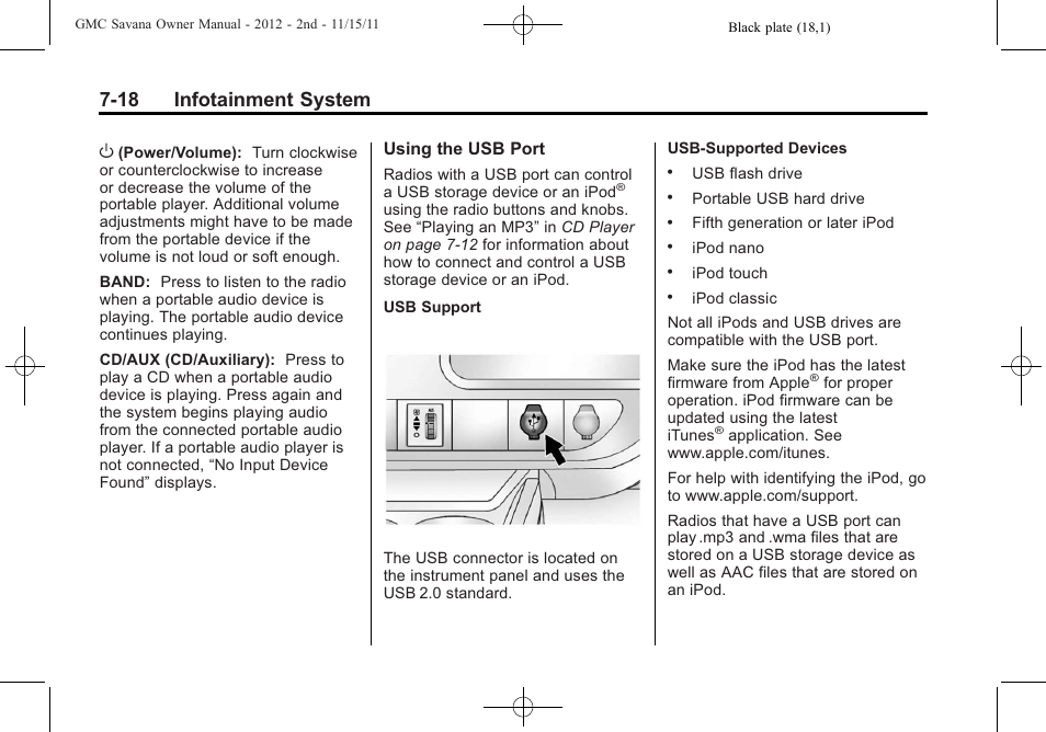 18 infotainment system | GMC 2012 Savana User Manual | Page 188 / 424