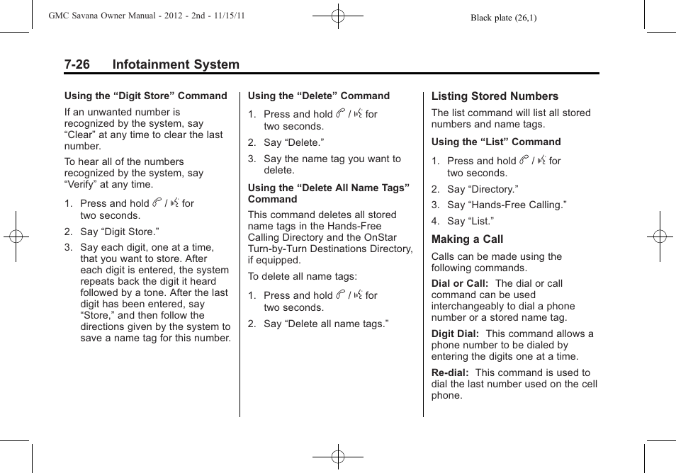 GMC 2012 Savana User Manual | Page 196 / 424