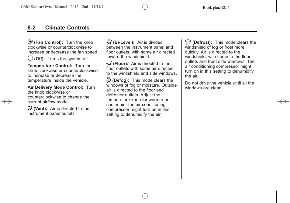 GMC 2012 Savana User Manual | Page 202 / 424