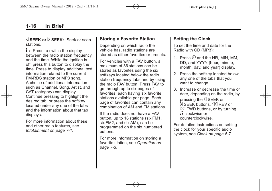 GMC 2012 Savana User Manual | Page 22 / 424