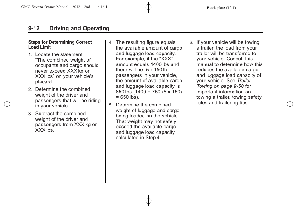 GMC 2012 Savana User Manual | Page 220 / 424