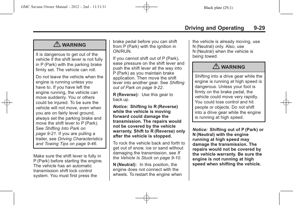 GMC 2012 Savana User Manual | Page 237 / 424