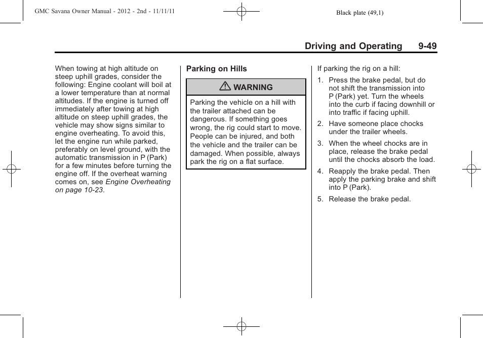 GMC 2012 Savana User Manual | Page 257 / 424