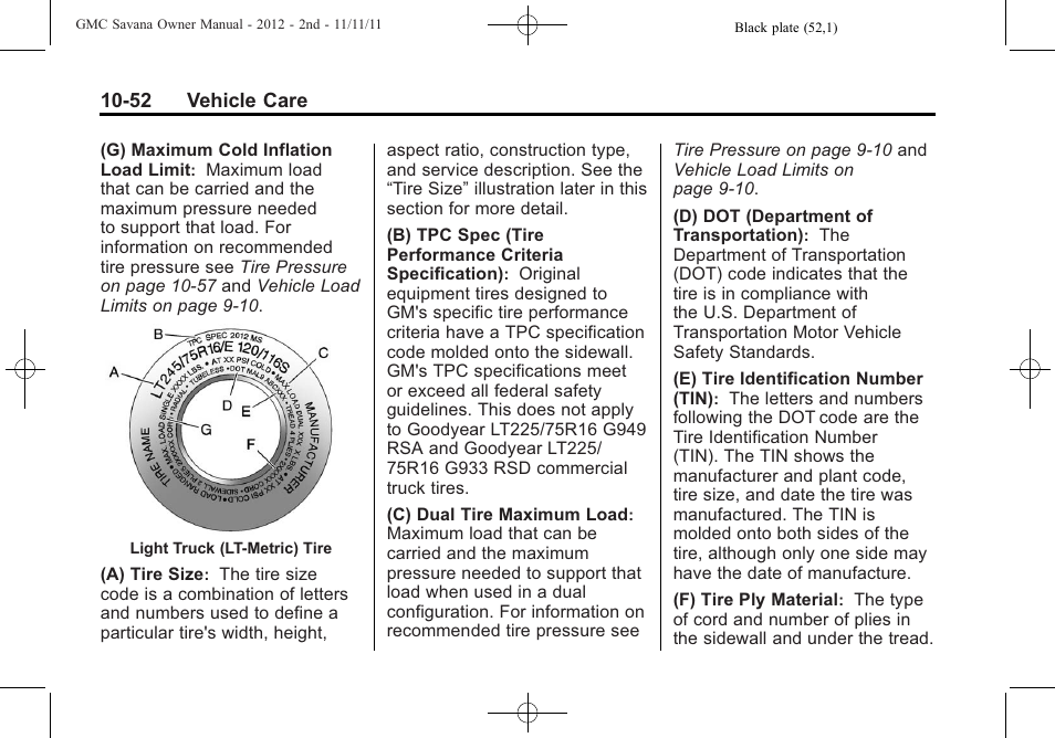 GMC 2012 Savana User Manual | Page 318 / 424