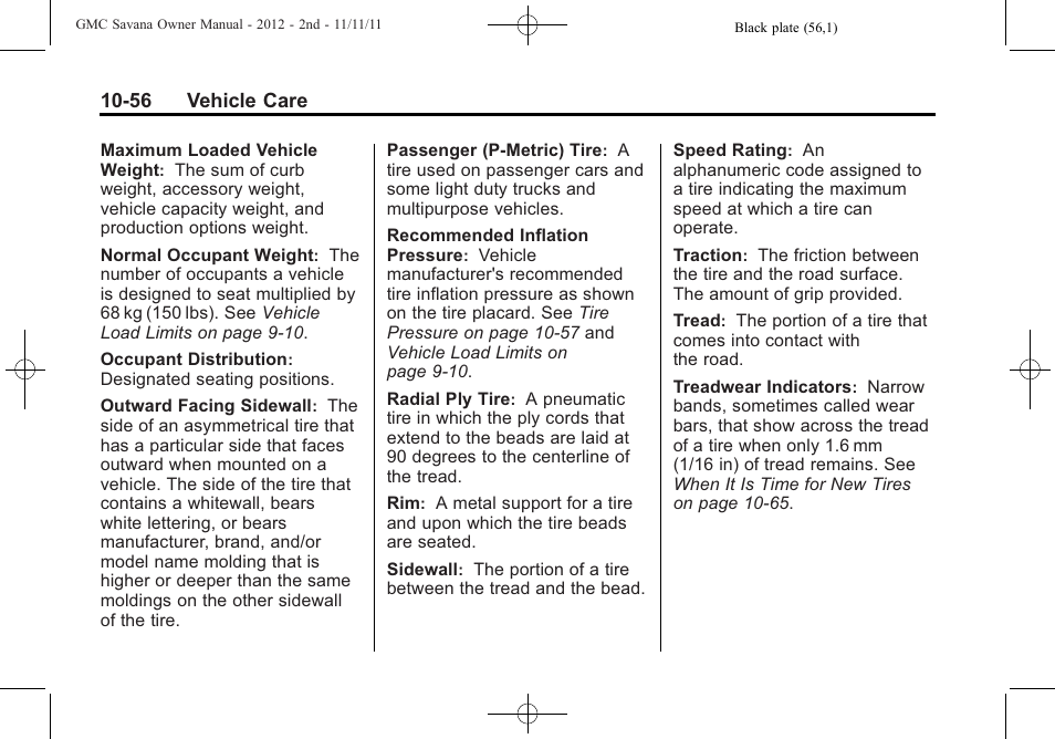 GMC 2012 Savana User Manual | Page 322 / 424