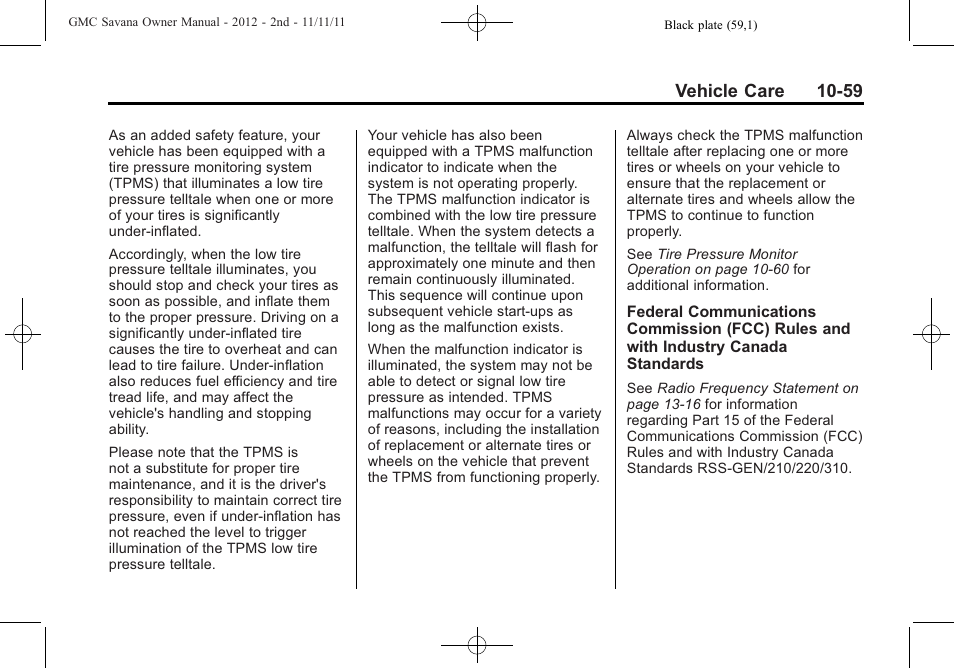 Vehicle care 10-59 | GMC 2012 Savana User Manual | Page 325 / 424