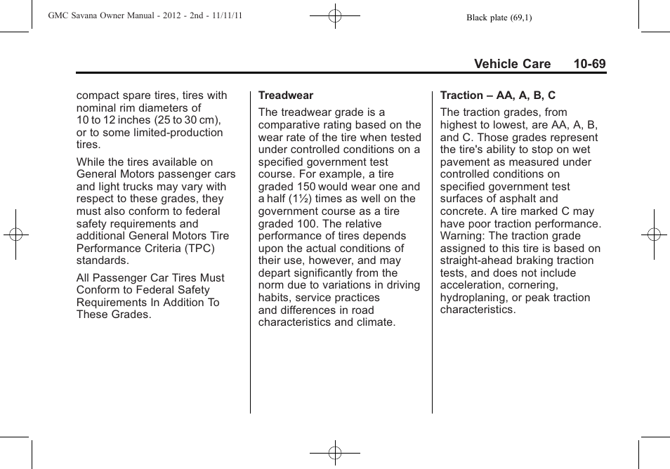 GMC 2012 Savana User Manual | Page 335 / 424