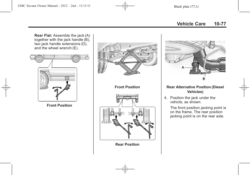 Vehicle care 10-77 | GMC 2012 Savana User Manual | Page 343 / 424