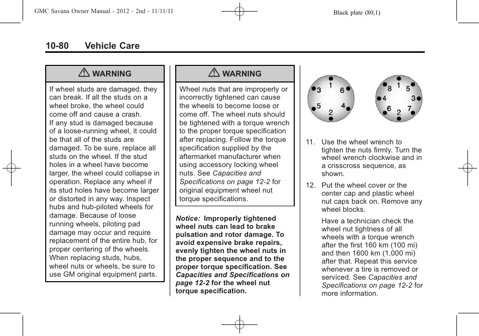 GMC 2012 Savana User Manual | Page 346 / 424