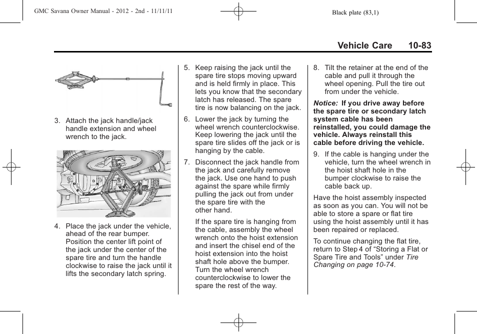 Vehicle care 10-83 | GMC 2012 Savana User Manual | Page 349 / 424