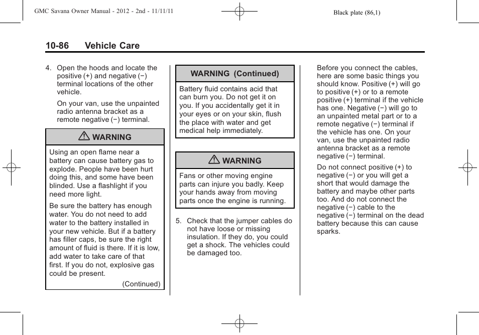 GMC 2012 Savana User Manual | Page 352 / 424