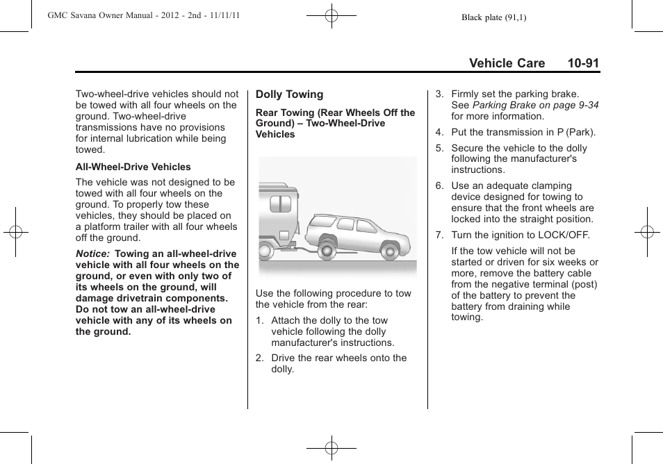 Vehicle care 10-91 | GMC 2012 Savana User Manual | Page 357 / 424