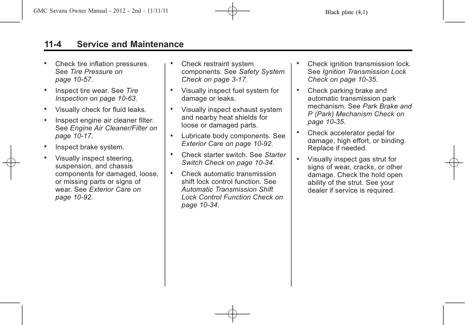 4 service and maintenance | GMC 2012 Savana User Manual | Page 368 / 424