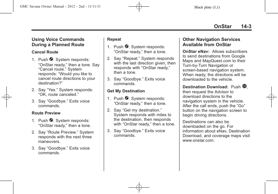 GMC 2012 Savana User Manual | Page 407 / 424