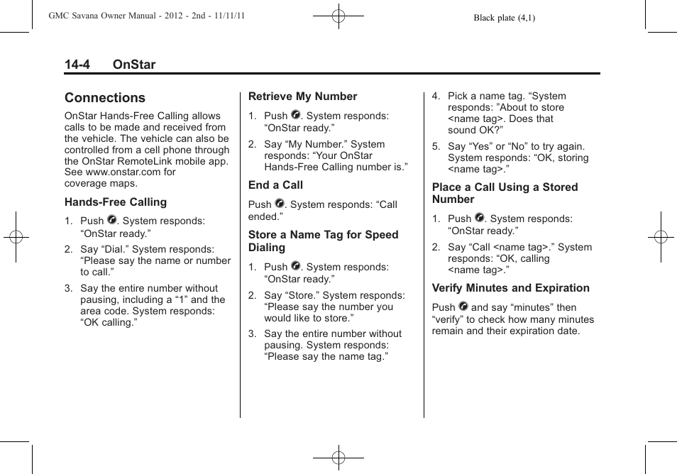 Connections, Connections -4, Comprehensive | GMC 2012 Savana User Manual | Page 408 / 424