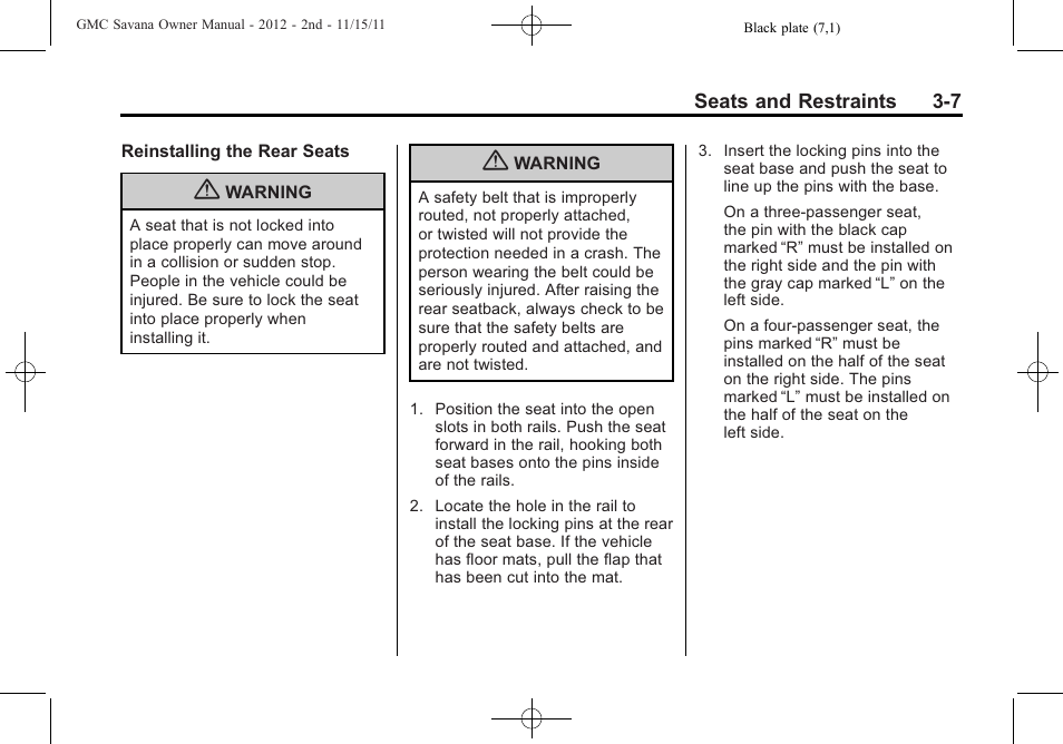 GMC 2012 Savana User Manual | Page 55 / 424