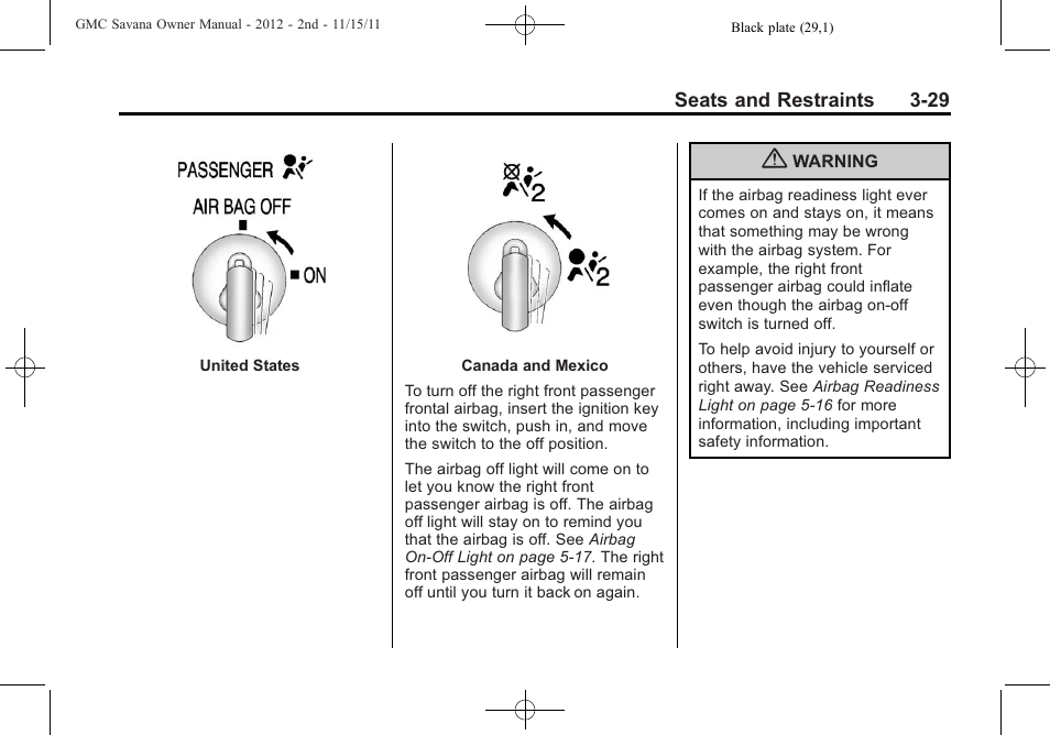 GMC 2012 Savana User Manual | Page 77 / 424