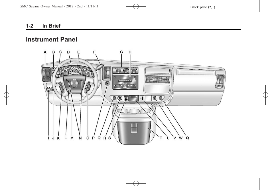 Instrument panel, Instrument panel -2 | GMC 2012 Savana User Manual | Page 8 / 424