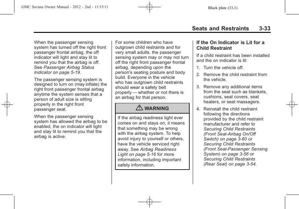 GMC 2012 Savana User Manual | Page 81 / 424