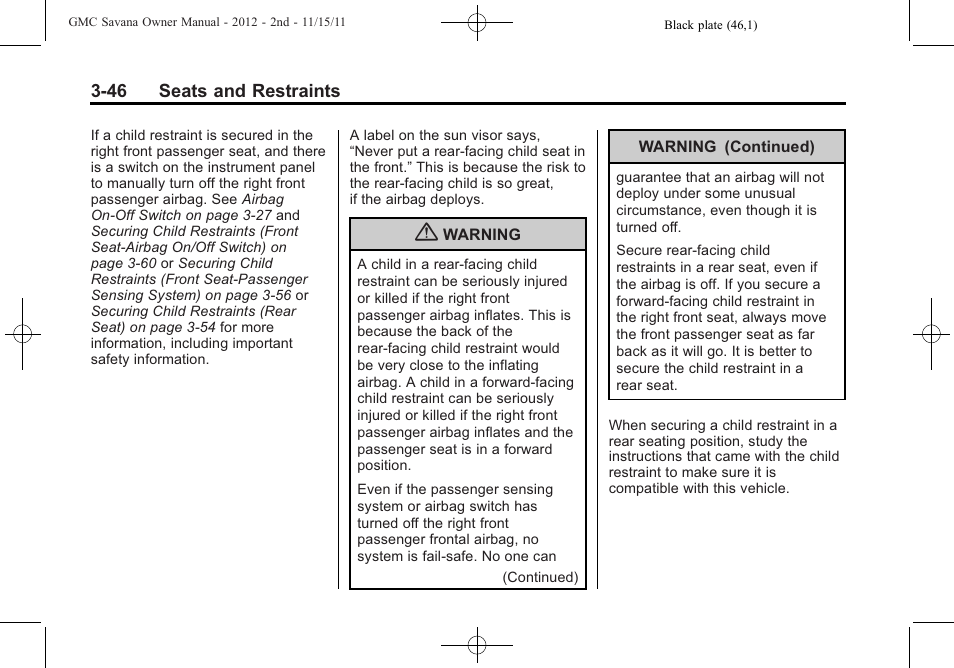 GMC 2012 Savana User Manual | Page 94 / 424